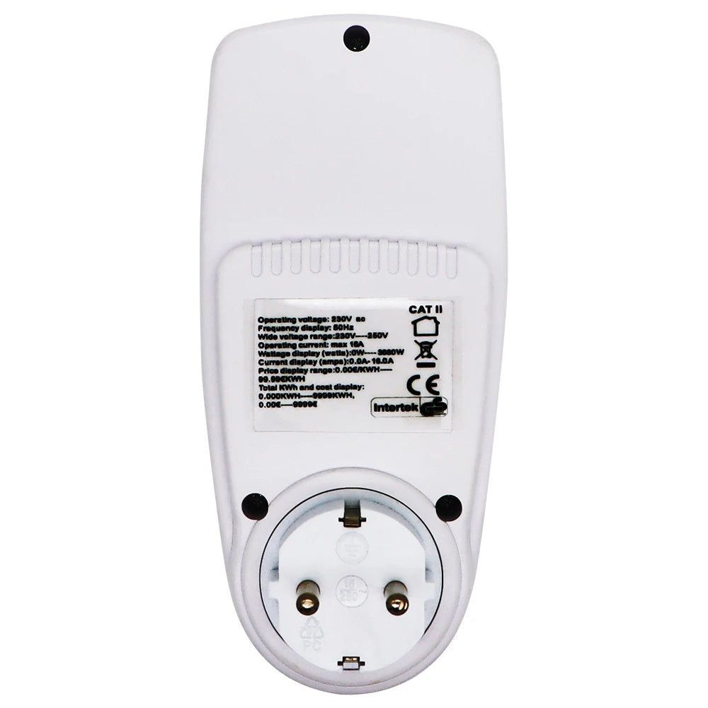 Digital LCD Power Meter Wattmeter Socket 220V AC EU Energy Measuring Outlet with Overload Protection and 7 Display Modes
