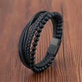 CowLost | fashion-volcanic-stone-beaded-mutilayer-leather-bracelet-for-men |25