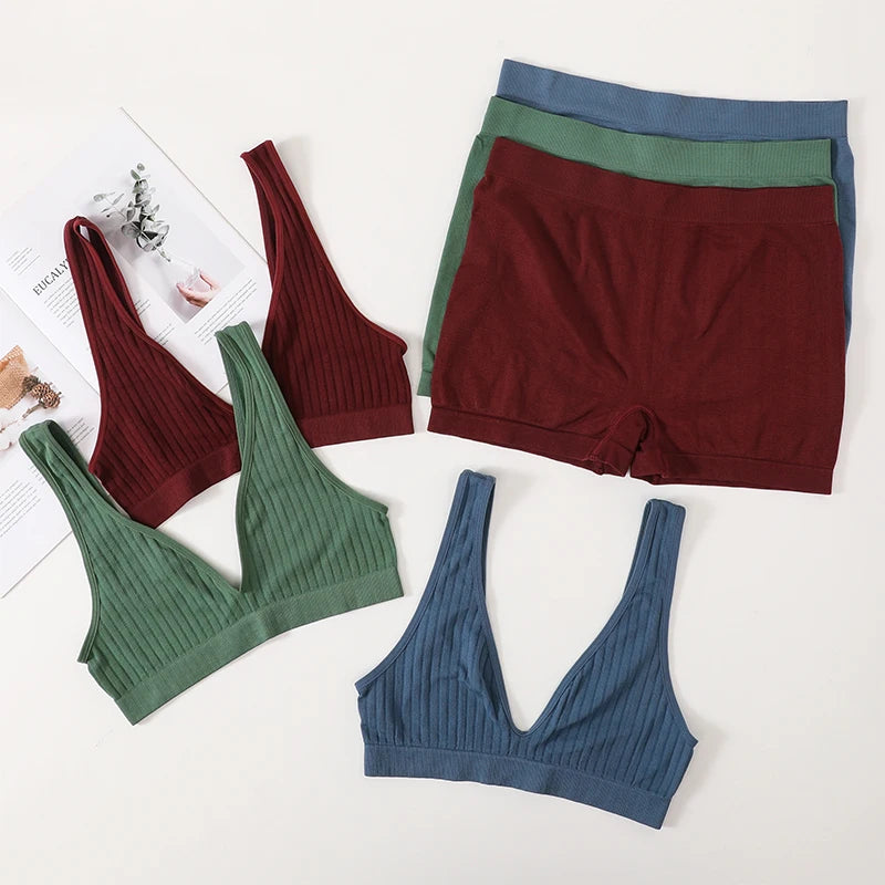 CowLost | product_id-women-s-seamless-v-neck-push-up-sports-bra-high-rise-panties-set |1