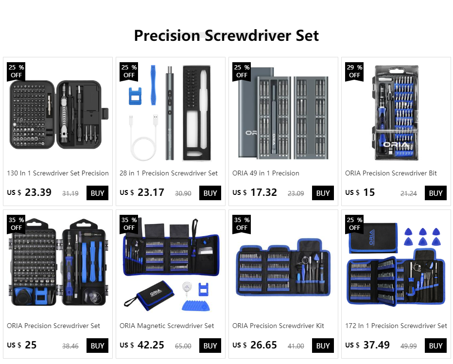ORIA 49-in-1 Precision Multifunctional Screwdriver Bit Set with Handle Repair Tool Kit