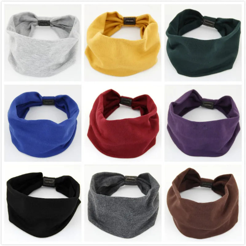 CowLost | cotton-wide-stretch-headbands-sport-yoga-gym-sweatband |9