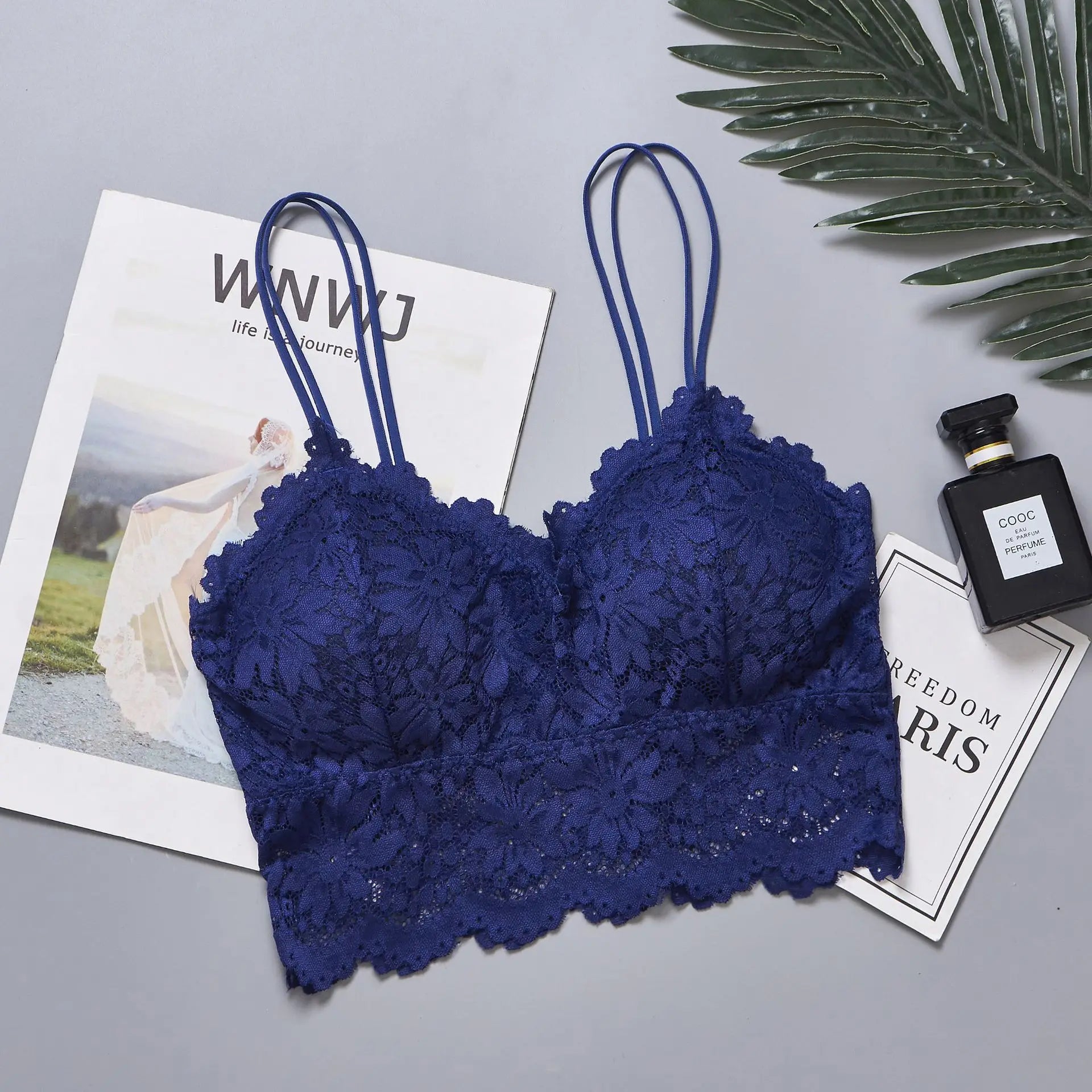 CowLost | product_id-lace-tube-top-bra-with-double-straps-and-removable-pads |7