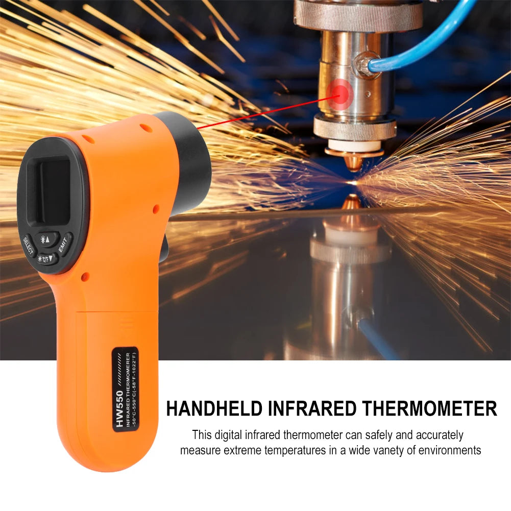 HW550 Non-Contact Infrared Thermometer -50~550°C (-58~1022°F) Industrial Laser Pyrometer Temperature Gun