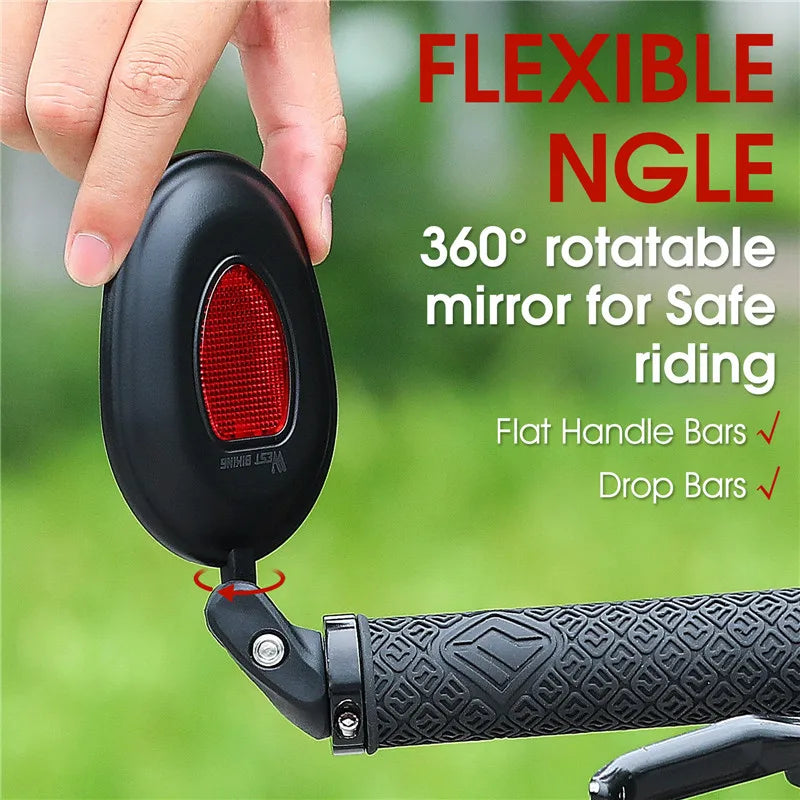CowLost | vehicle-parts-accessories-west-biking-wide-angle-360-rotation-bike-rearview-mirror-adjustable-handlebar-mirror |2