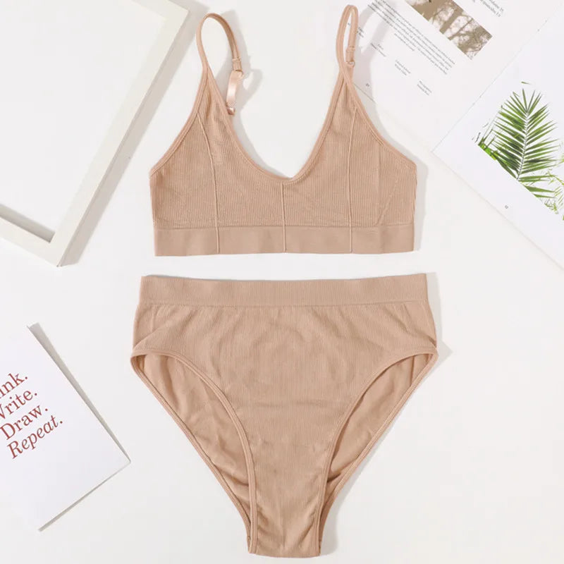 CowLost | product_id-women-seamless-wire-free-push-up-bra-and-high-waist-panties-set |20