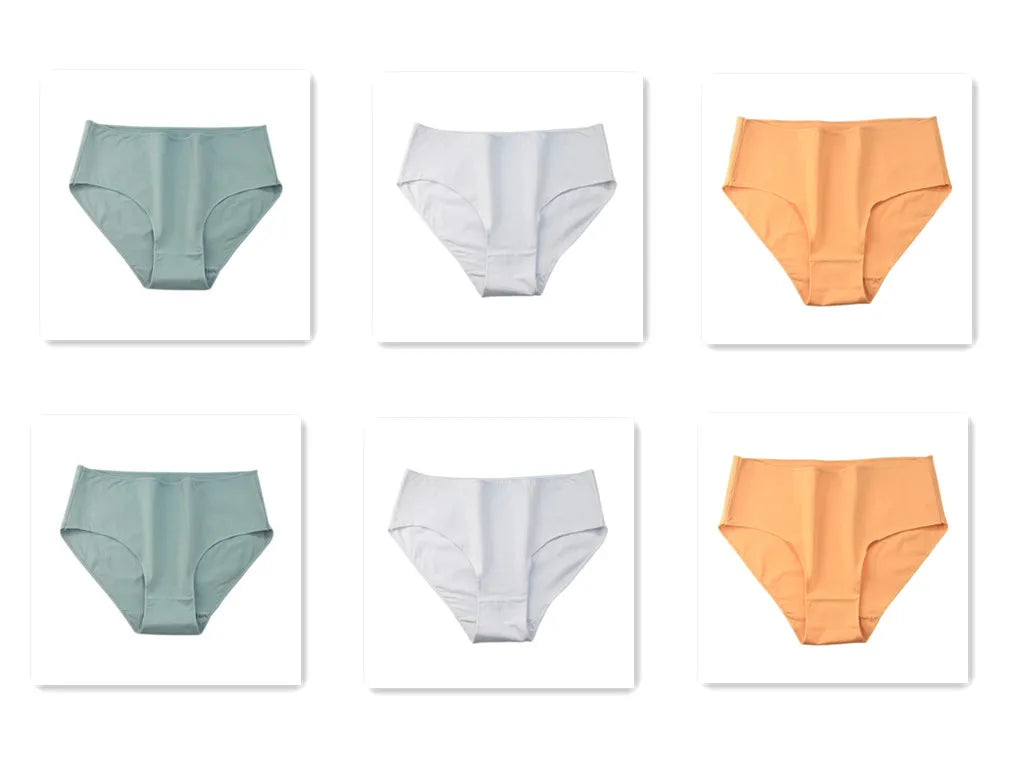 CowLost | product_id-6pcs-women-high-waist-seamless-breathable-cotton-briefs-m-2xl-solid-colors |24