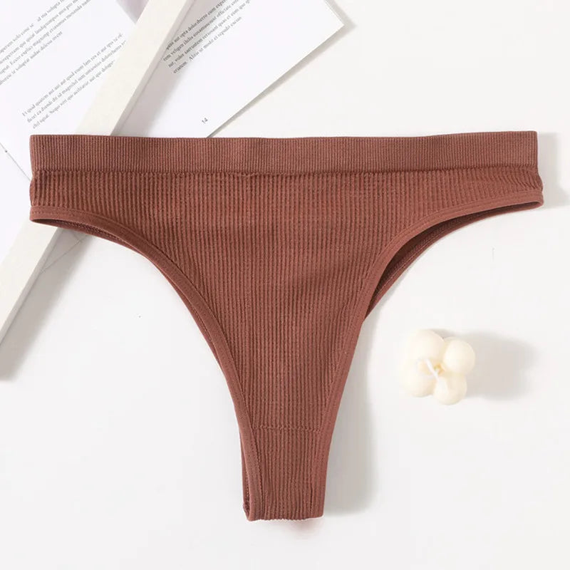 CowLost | 5pcs-set-seamless-briefs-women-brazilian-panties-sexy-lingerie-female-underpants-low-rise-bottom-solid-color-underwear-m-l |20