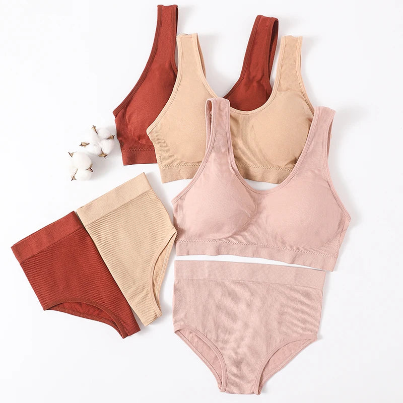 CowLost | product_id-seamless-push-up-bra-set-with-high-waist-panties-and-cropped-bralette-lingerie-for-women |7