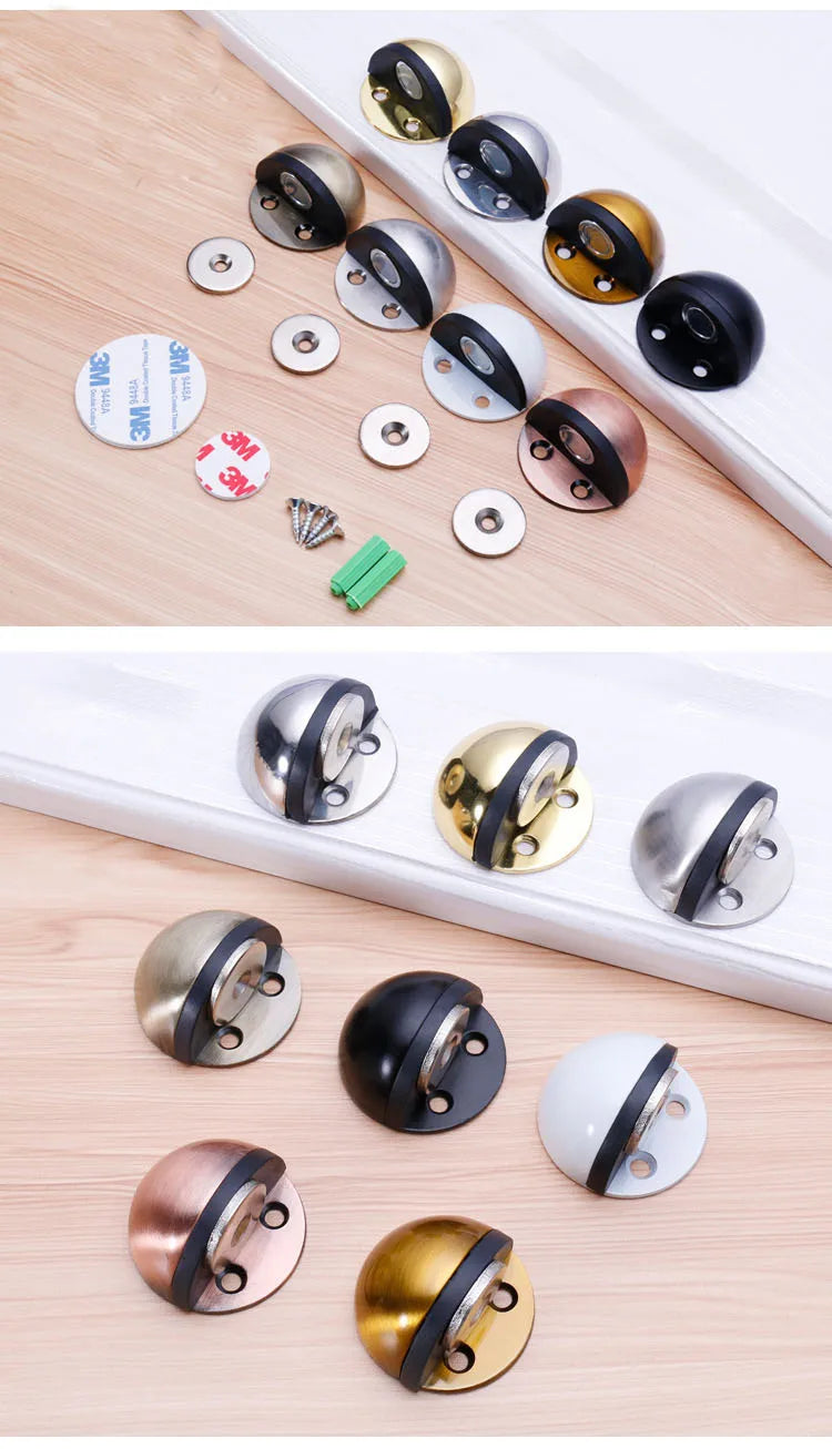 CowLost | stainless-steel-magnetic-dual-door-stopper-nail-free-door-catch-wall-protector |8