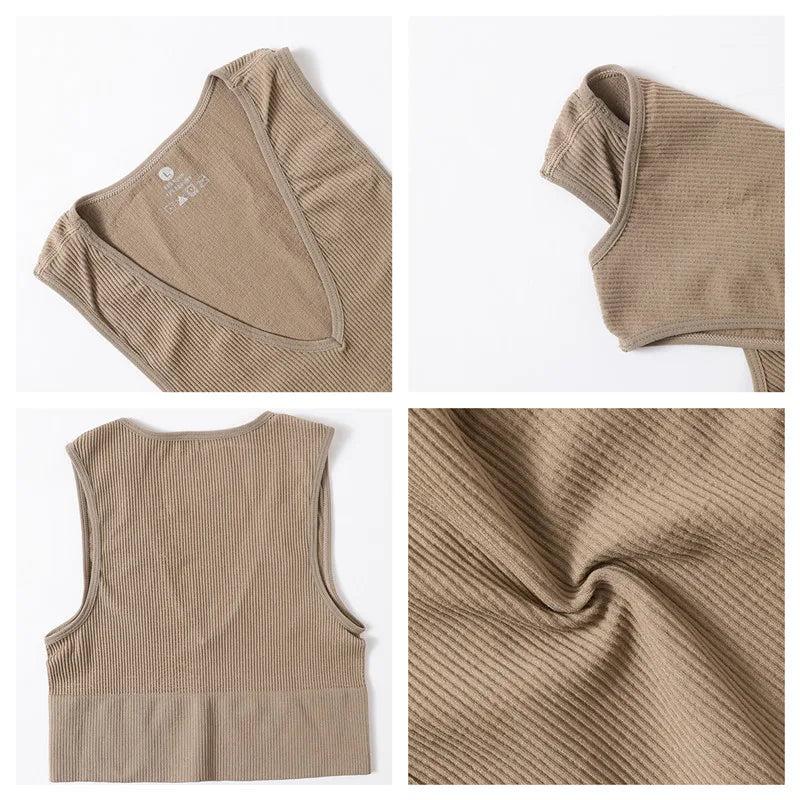CowLost | product_id-women-seamless-v-neck-solid-crop-top-sports-bra-tank-m-xl |3