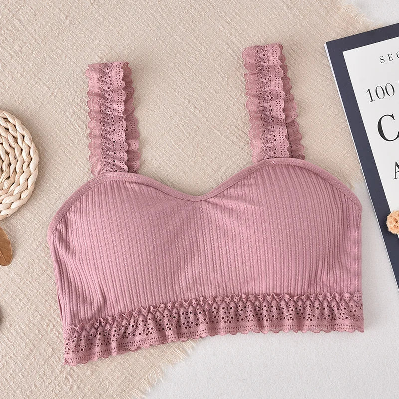 CowLost | product_id-women-s-lace-seamless-wire-free-bralette-crop-top-with-removable-pads |10