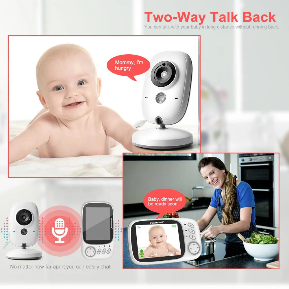 CowLost | 3-2-inch-color-lcd-wireless-video-baby-monitor-night-vision-5m-nanny-monitor-bebek-lullabies-surveillance-security-camera-vb603 |2