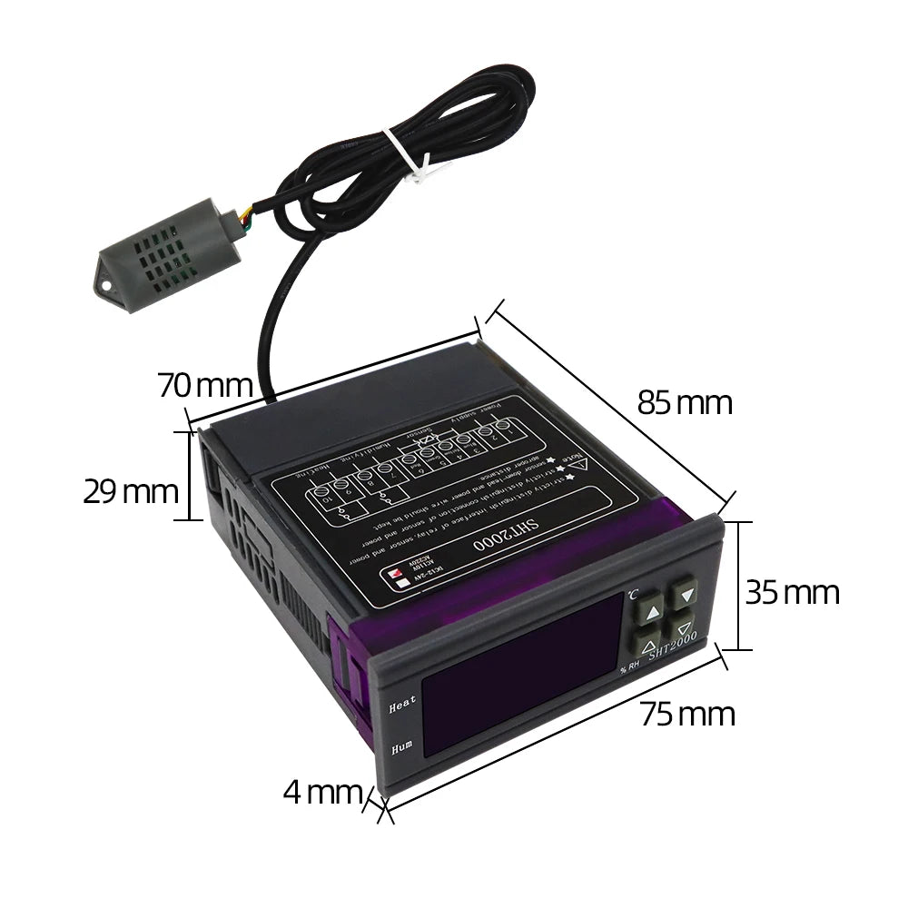 SHT2000 Temperature Humidity Controller DC 12V 24V AC 220V Thermostat Hygrometer for Home Fridge Incubator