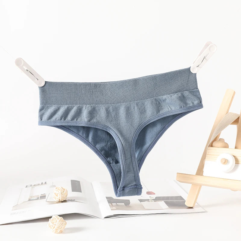 CowLost | 2pcs-set-seamless-panties-sexy-women-underwear-g-string-thong-high-waist-solid-color-lingerie-sexy-female-underpants-intimates |22