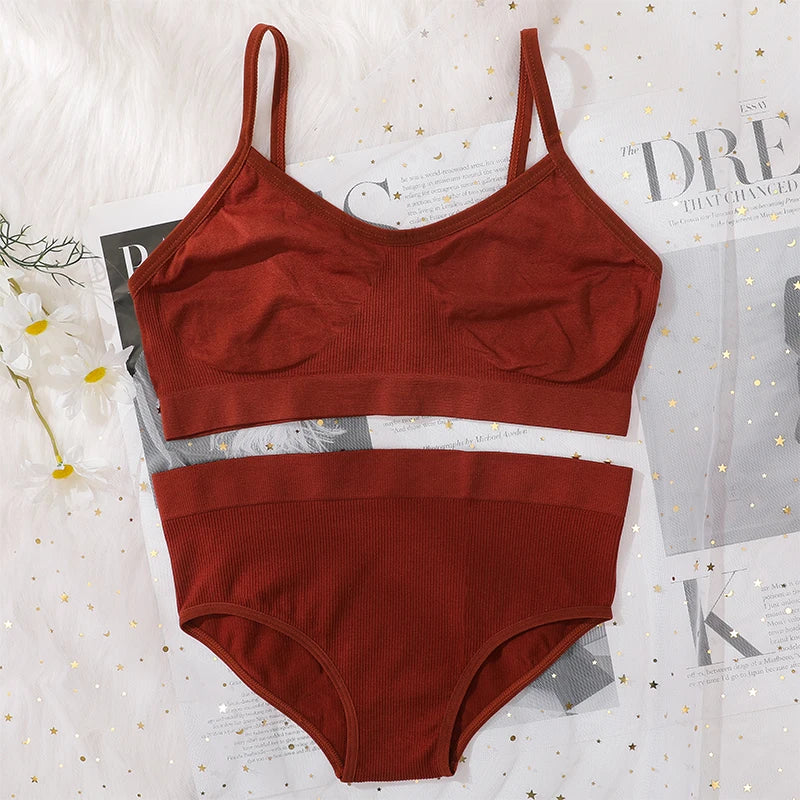 CowLost | product_id-women-seamless-wireless-bra-high-waist-panties-soft-lingerie-set |25