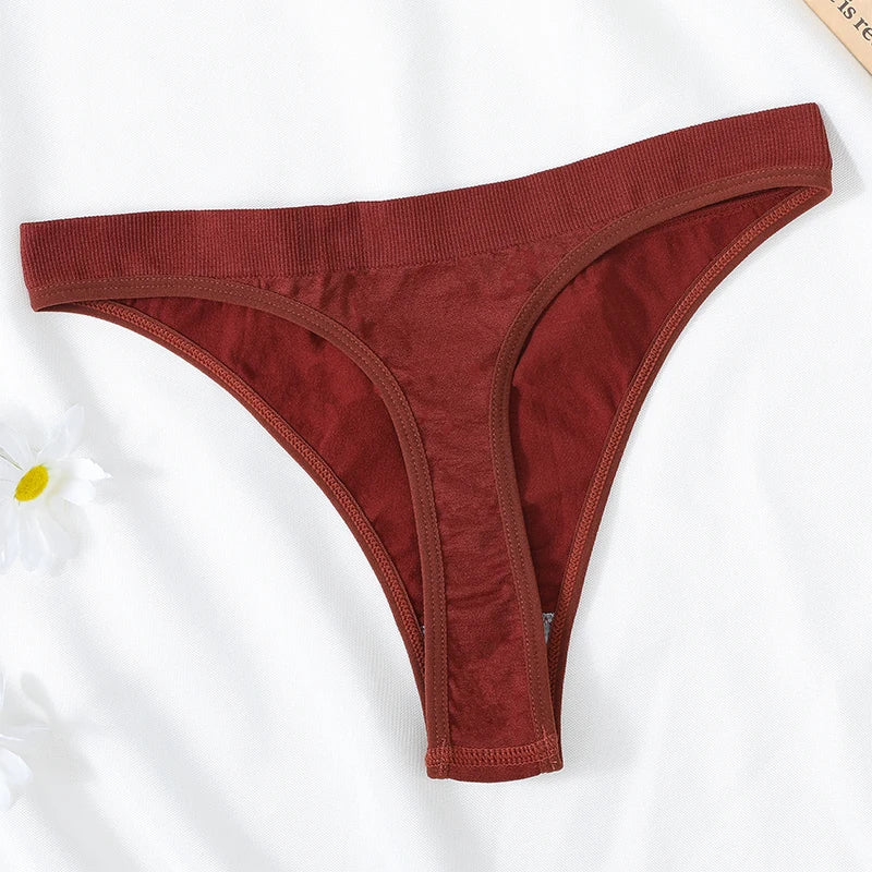 CowLost | product_id-5pcs-brazilian-high-waist-sports-thong-g-string-panties-women-m-xl-solid-t-back-underwear-set |24