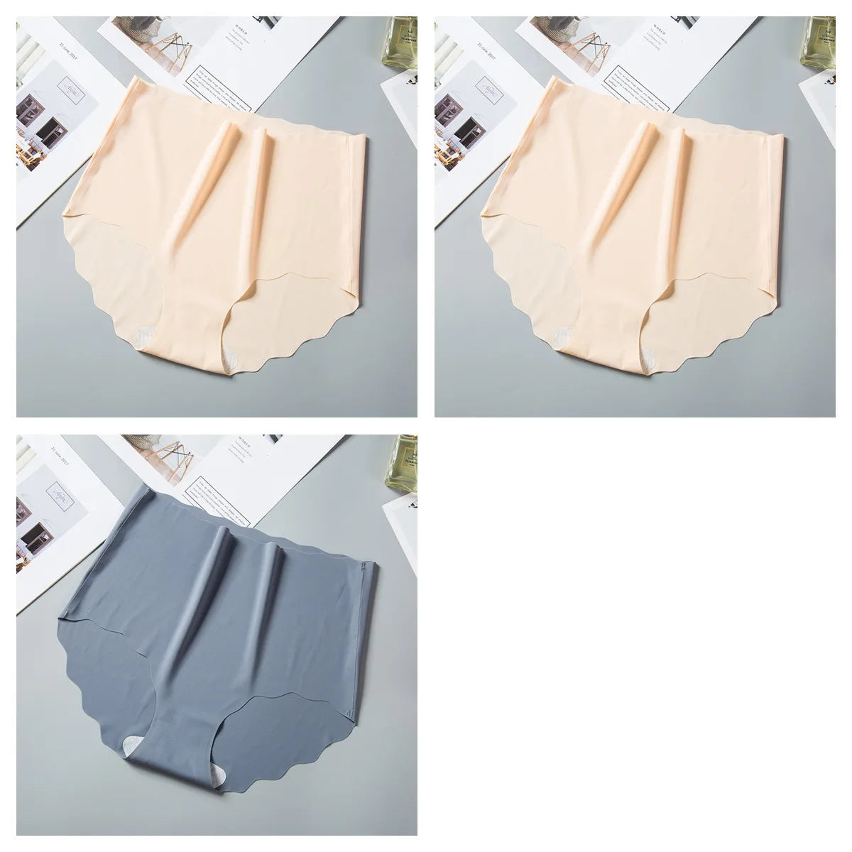 CowLost | product_id-3pcs-women-s-high-waist-seamless-ice-silk-hip-lift-briefs-m-xxl |25