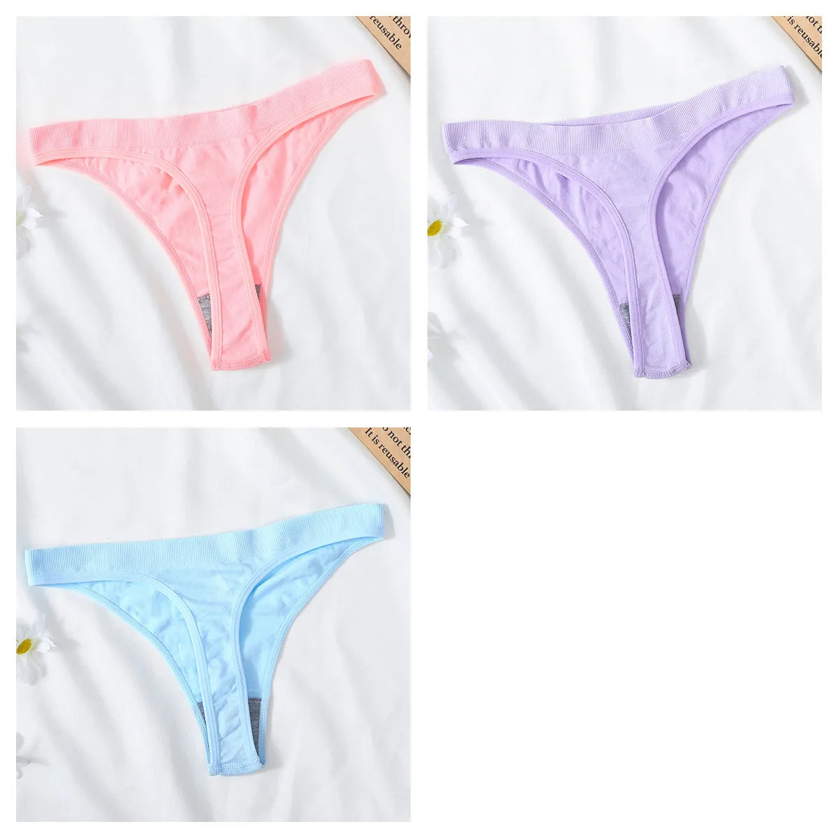 CowLost | product_id-3pcs-high-waist-seamless-brazilian-g-string-thongs-women-m-xl-t-back |33