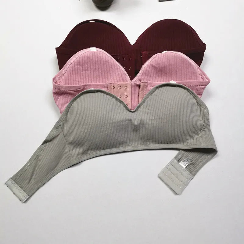 CowLost | strapless-bra-tube-top-women-crop-top-non-wire-invisible-bra-3-4-cup-underwear-sexy-lingerie-cotton-bandeau-bra-removable-pads |19