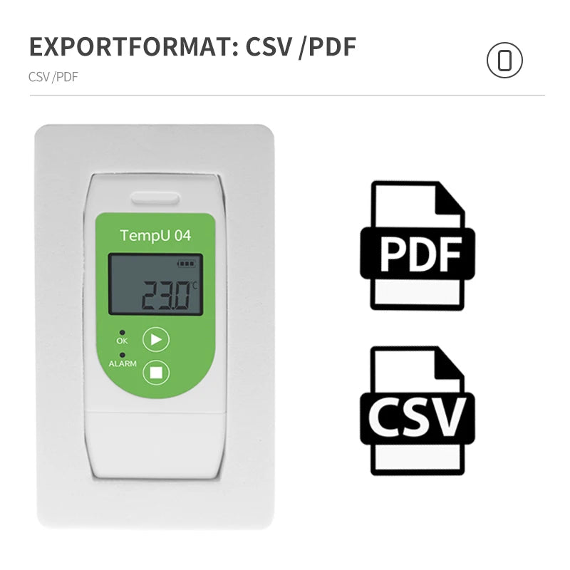 USB Temperature Data Logger Recorder 16000 Points with Built-in NTC Sensor for Warehouse and Refrigerated Transport