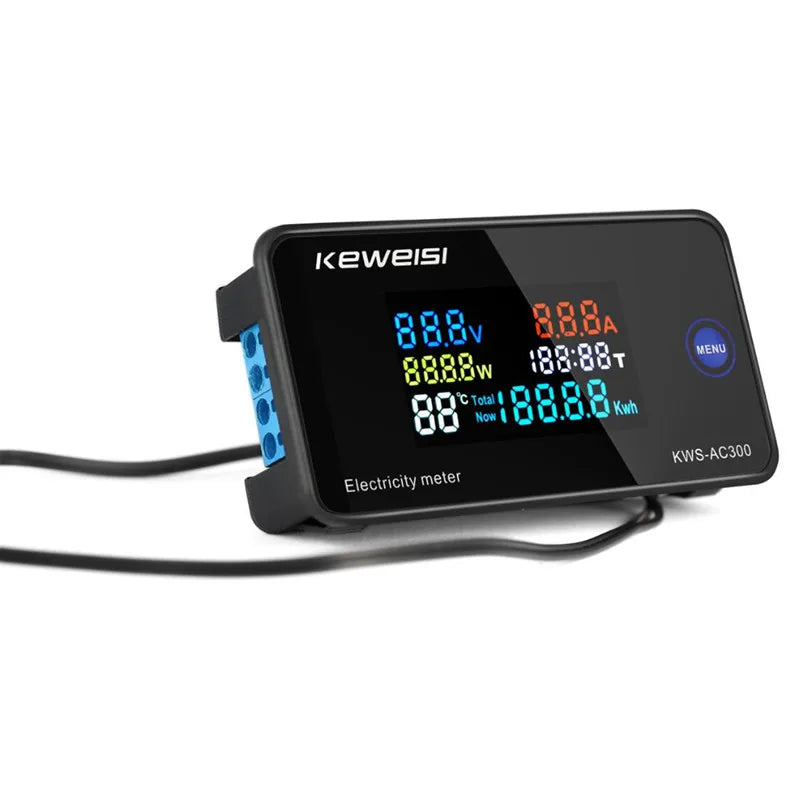 KWS-AC300 AC 50-300V Digital Voltmeter Ammeter Power Energy Meter with Reset 0-100A
