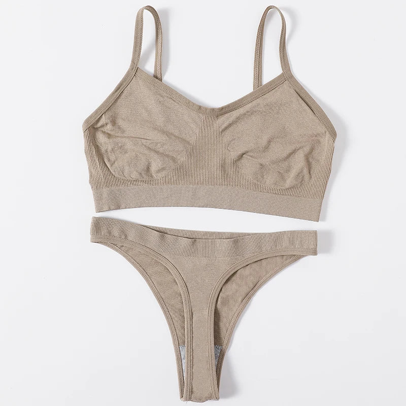 CowLost | product_id-women-seamless-wire-free-ribbed-bra-low-waist-thong-set |26