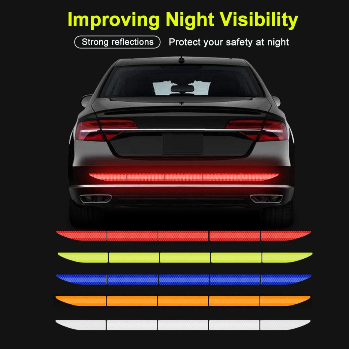 CowLost | 5pcs-set-car-reflectante-reflector-sticker-90-5-car-body-trunk-exterior-auto-accessories-reflex-exterior-warning-reflective-tape |7