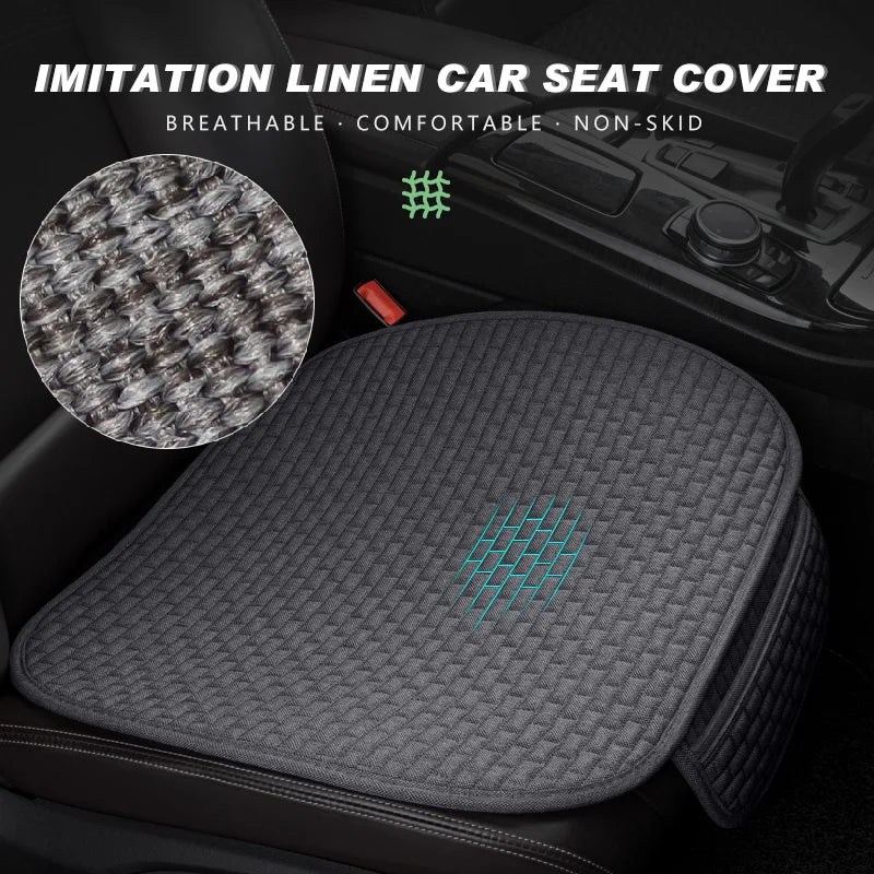 CowLost | car-seat-covers-full-set-flax-linen-car-cushion-protector-front-rear |7
