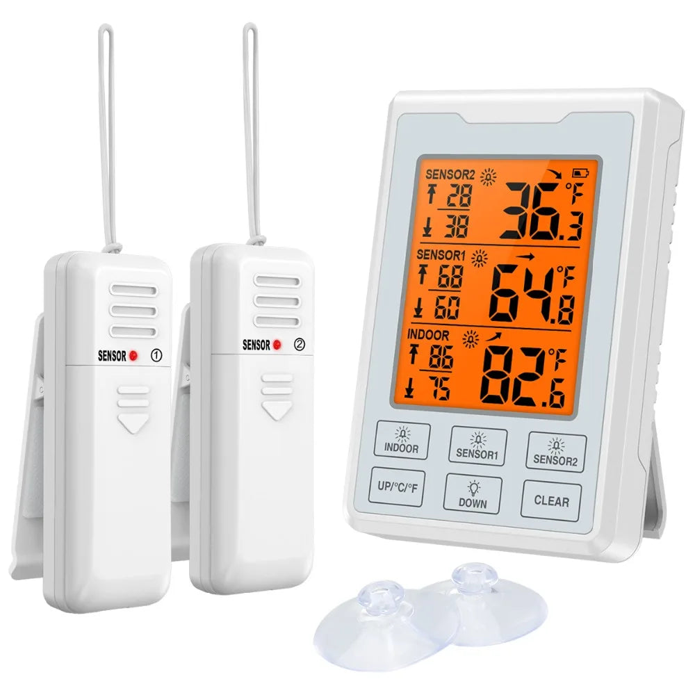 Wireless Digital Freezer and Fridge Thermometer with Weather Forecast 2020