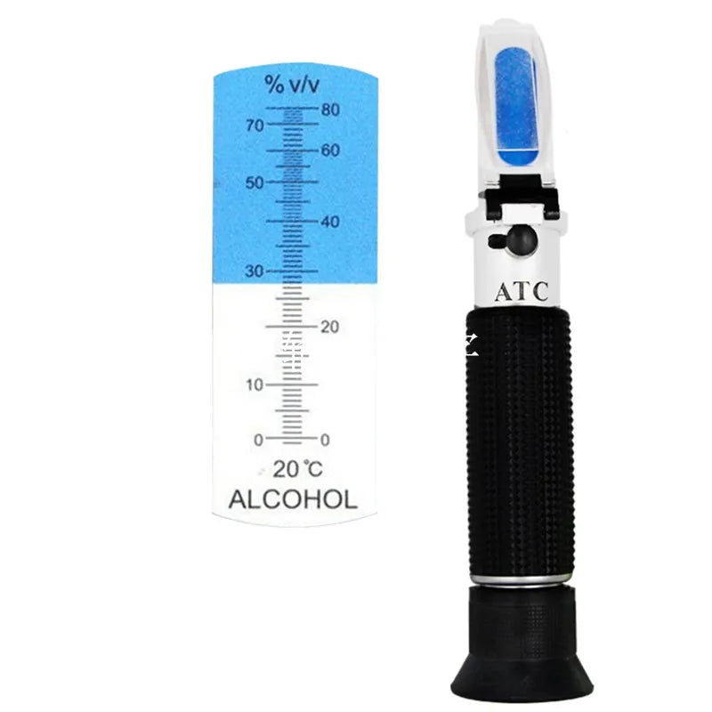 Handheld 0-80% Alcohol Refractometer ATC for Liquor and Spirits Concentration Testing