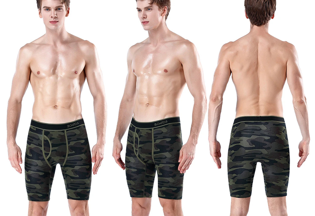 CowLost | activewear-pants-5pcs-mens-long-cotton-boxer-shorts-underwear |8