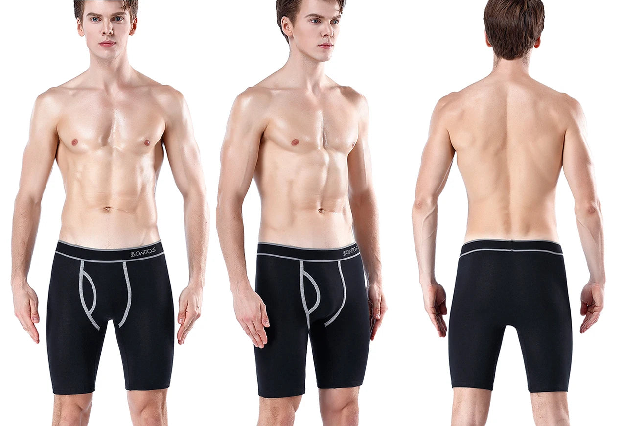 CowLost | activewear-pants-5pcs-mens-long-cotton-boxer-shorts-underwear |9
