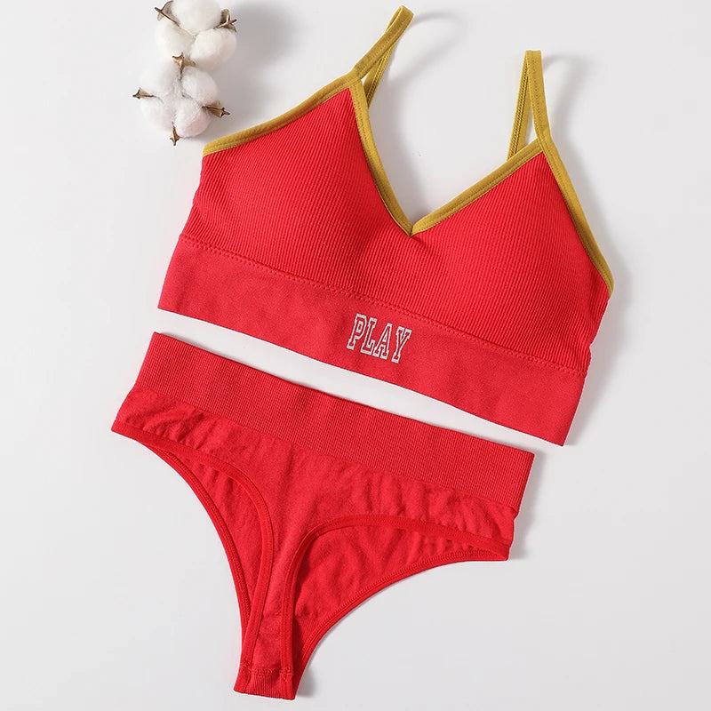CowLost | product_id-women-seamless-wireless-sports-bra-high-rise-thong-set-comfortable-lingerie |18