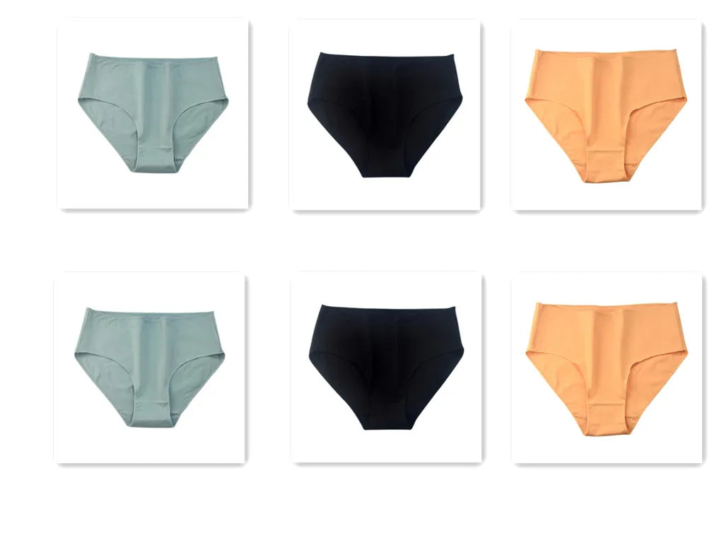 CowLost | product_id-6pcs-women-high-waist-seamless-breathable-cotton-briefs-m-2xl-solid-colors |27
