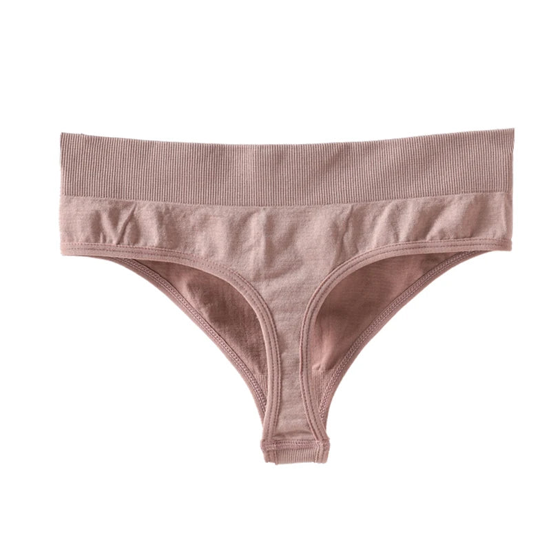CowLost | 2pcs-set-seamless-panties-sexy-women-underwear-g-string-thong-high-waist-solid-color-lingerie-sexy-female-underpants-intimates |14