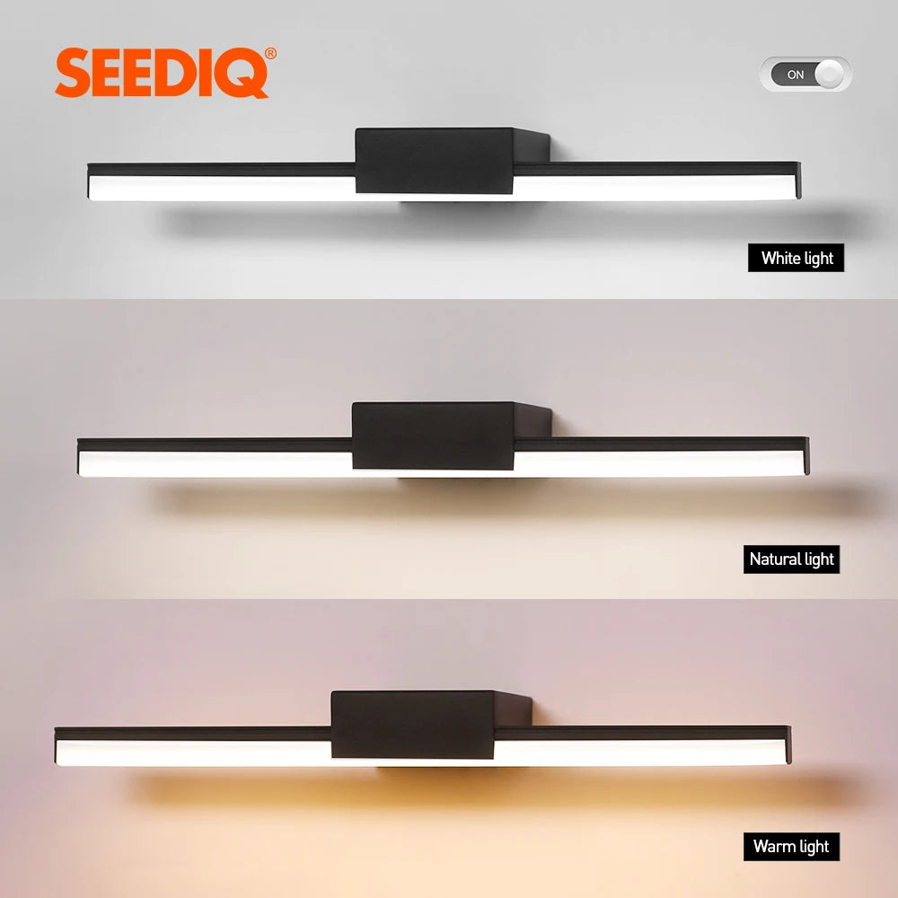 CowLost | led-bathroom-wall-lamp-aluminum-mirror-lamp-black-white-vanity-lamps-for-home-modern-indoor-wall-sconces-lighting-fixture |3