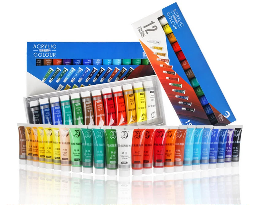 CowLost | painting-canvas-product_id-acrylic-paint-set-12-24-colors-15ml-non-toxic-for-beginners-professionals |8