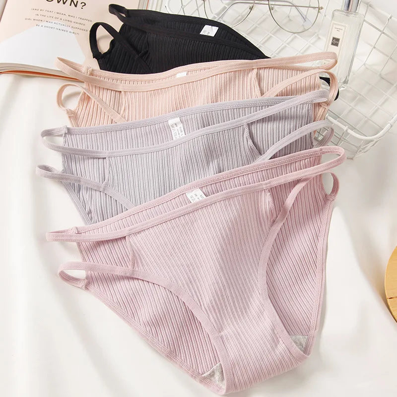 CowLost | product_id-women-s-cotton-low-waist-seamless-briefs-solid-color-hollow-out-panties-m-xl |1
