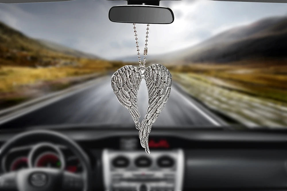 CowLost | decor-product_id-antique-silver-angel-wings-rearview-mirror-car-pendant-decoration |9