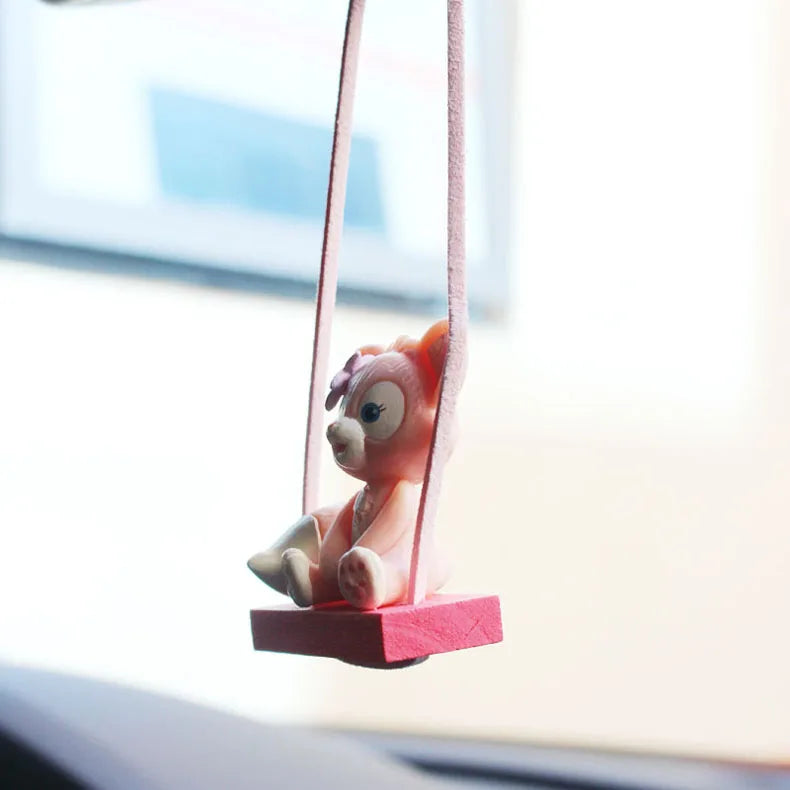CowLost | product_id-resin-fox-penguin-car-pendant-rearview-mirror-decoration-animal-doll |9