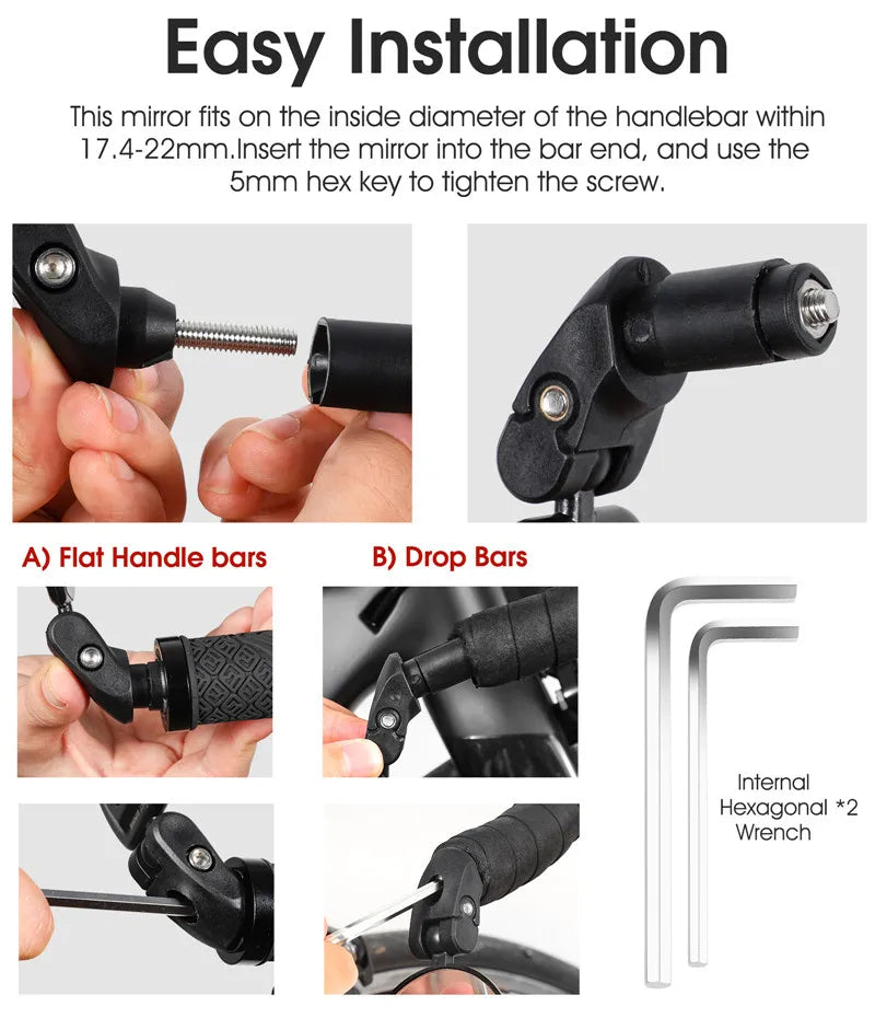 CowLost | vehicle-parts-accessories-west-biking-wide-angle-360-rotation-bike-rearview-mirror-adjustable-handlebar-mirror |17