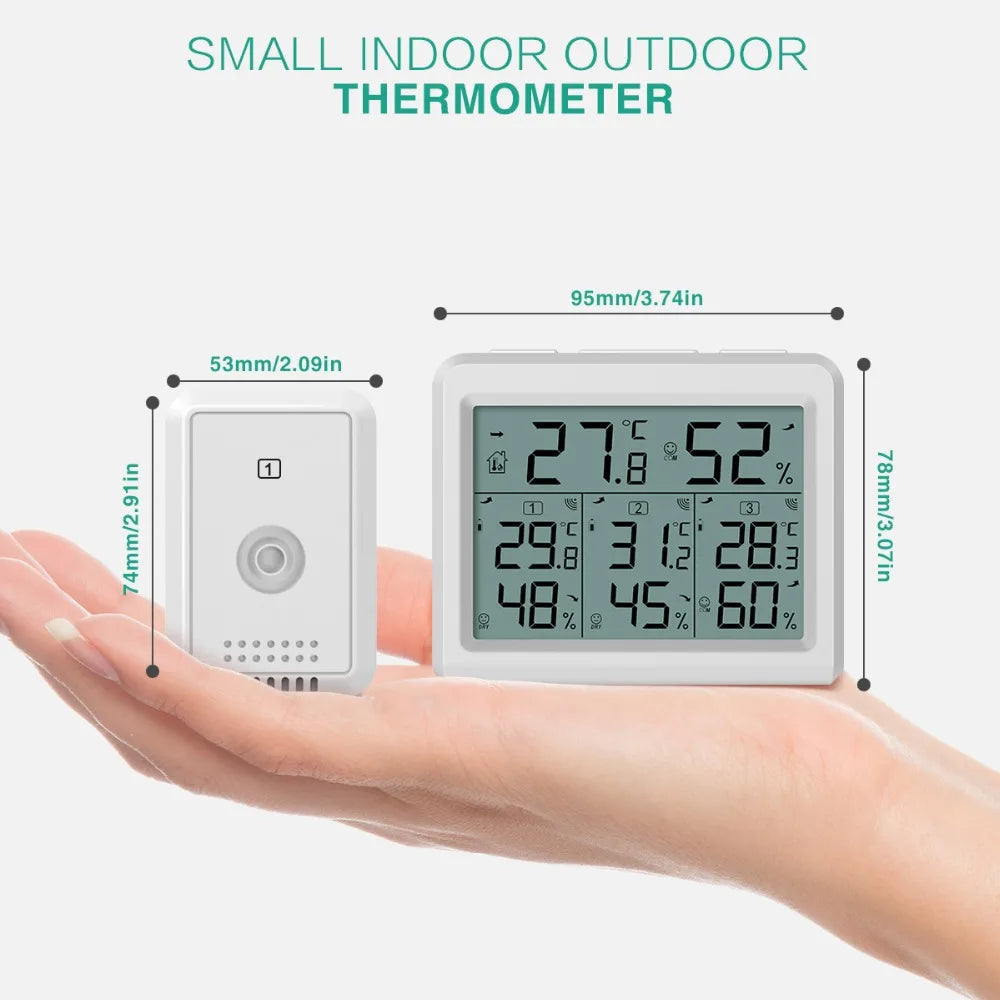 ORIA Digital Wireless Hygrometer Thermometer LCD Indoor Outdoor Temperature Humidity Monitor with Remote Sensor