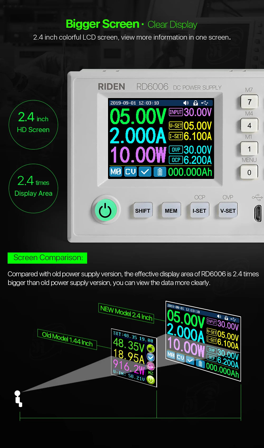 RD6006W DC-DC Buck Converter 60V 6A Voltmeter USB WiFi Power Supply Module