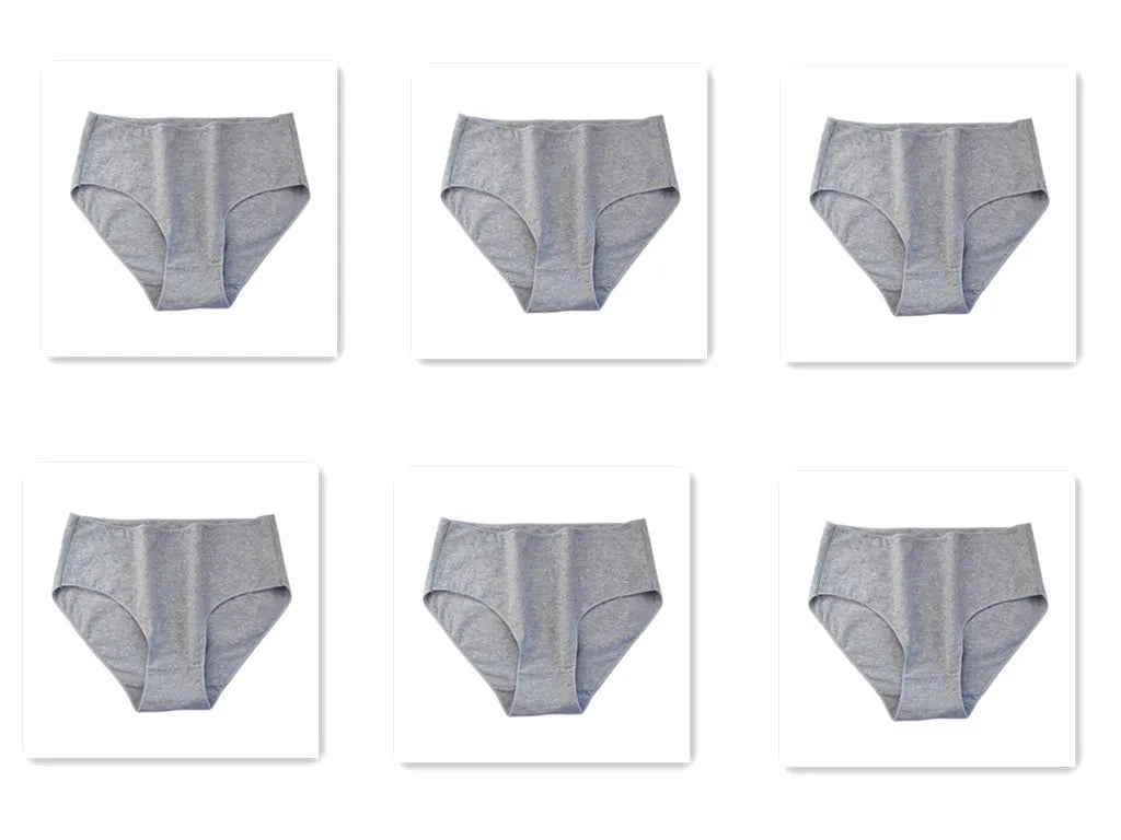 CowLost | product_id-6pcs-women-high-waist-seamless-breathable-cotton-briefs-m-2xl-solid-colors |26