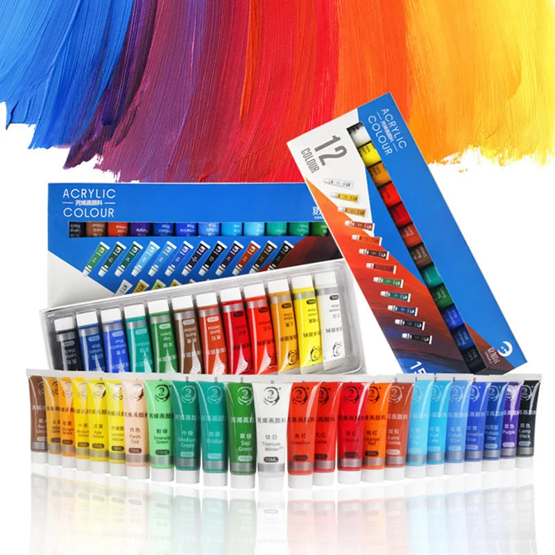 CowLost | painting-canvas-product_id-acrylic-paint-set-12-24-colors-15ml-non-toxic-for-beginners-professionals |6