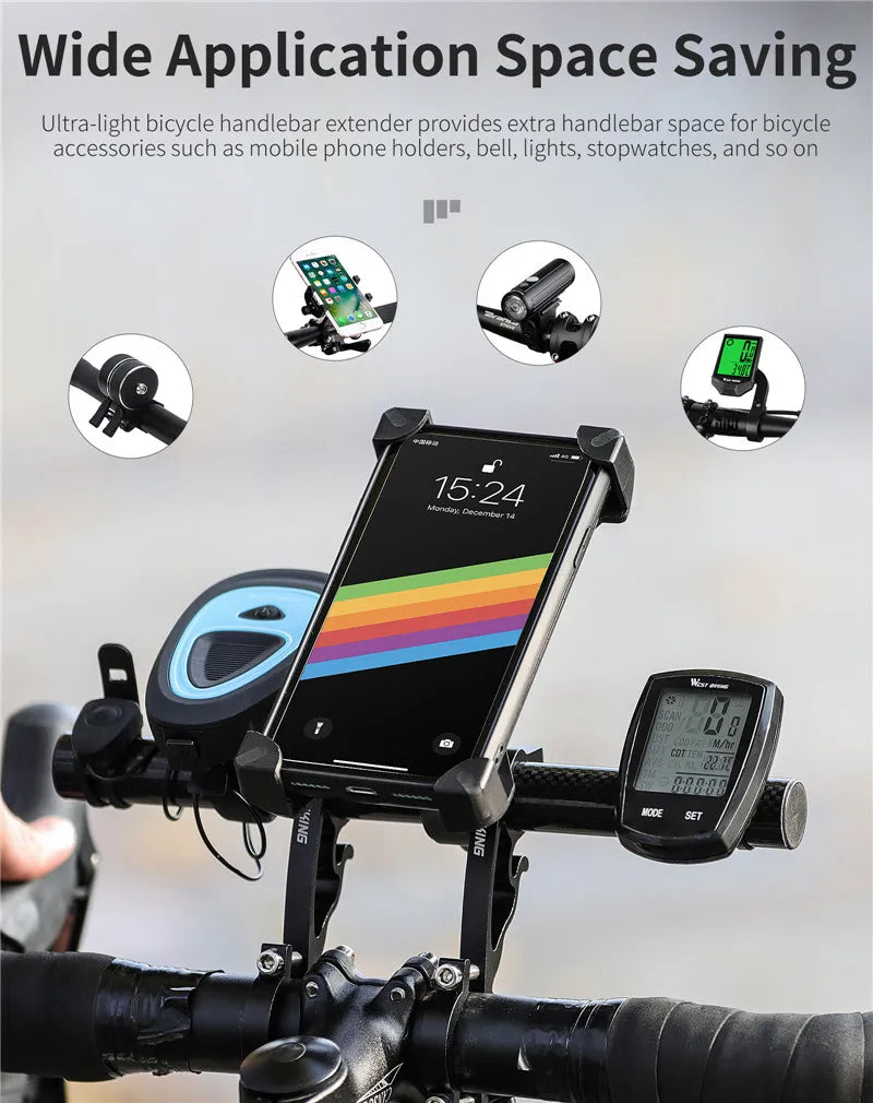 CowLost | 3d-printer-accessories-west-biking-25cm-carbon-fiber-bicycle-handlebar-extender-mount |10