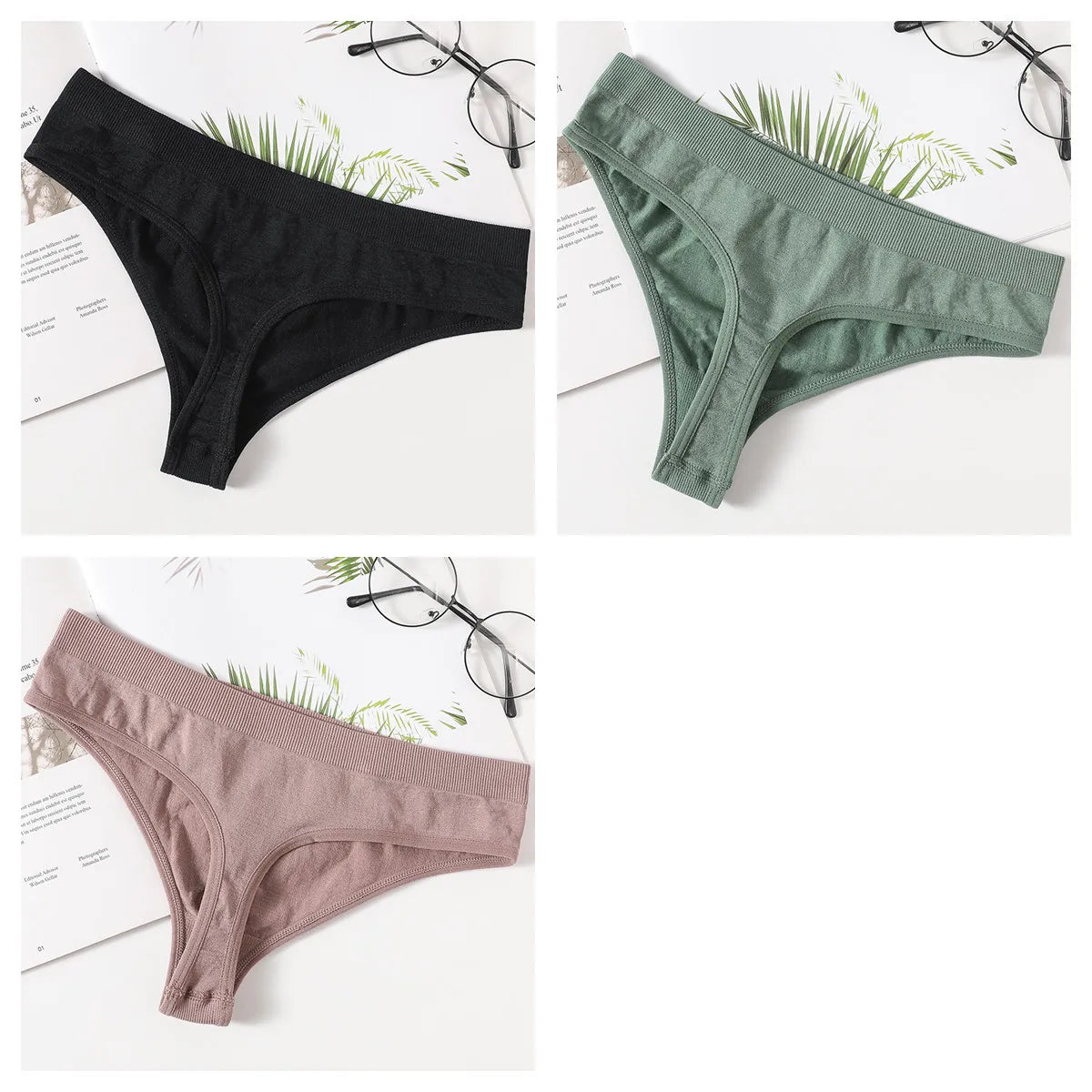 CowLost | product_id-3pcs-womens-seamless-breathable-soft-g-string-thong-panties |22