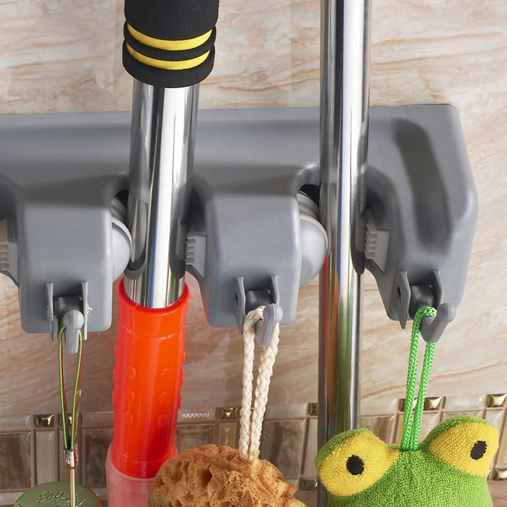 CowLost | product_id-wall-mounted-plastic-mop-holder-broom-hook-3-4-5-position-organizer-rack |10