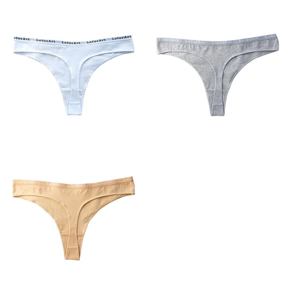 CowLost | product_id-3pcs-women-s-cotton-low-rise-seamless-breathable-g-string-panties-set |18