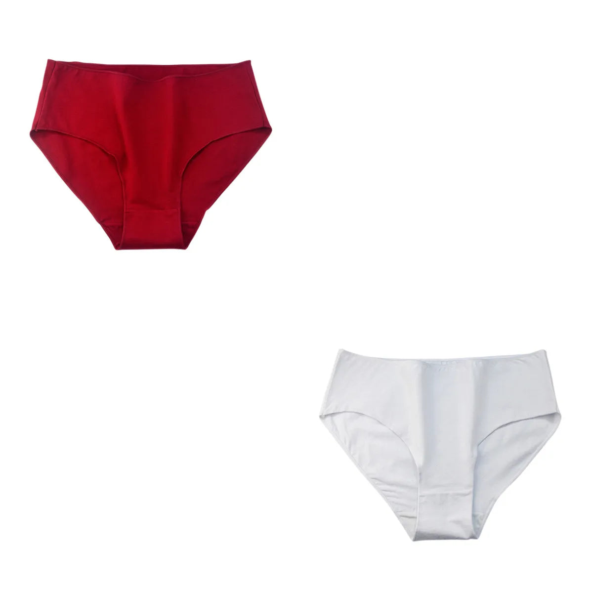 CowLost | product_id-2pcs-women-s-high-waist-cotton-briefs-breathable-solid-color-m-2xl |15
